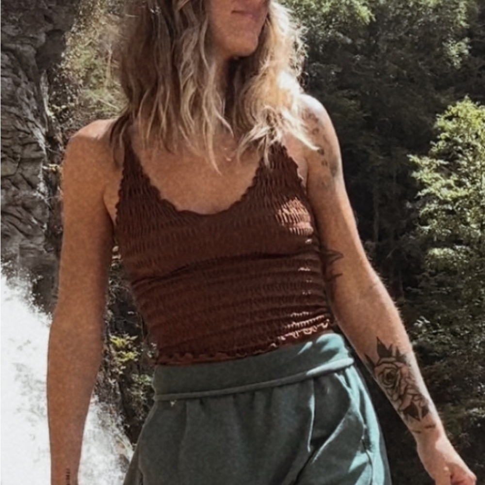 Crinkly free people tank